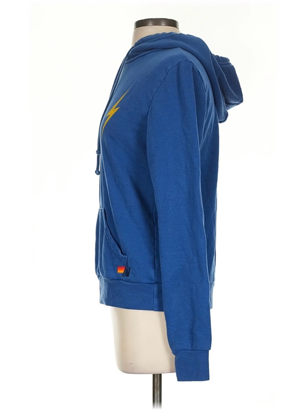 Aviator Nation Royal Blue Hoodie with Yellow Lightning Bolt - Picture 3 of 4